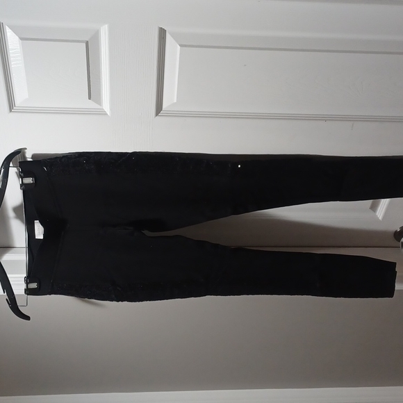NWOT Cache black leggings w/ sequin lace - Picture 3 of 10